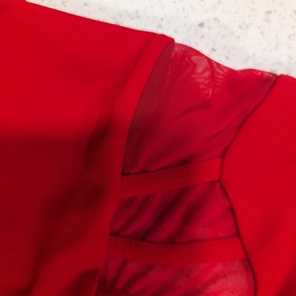 CUTE 5dancewear Five 5 YXL Extra large Gymnastics Dance Leotard CHRISTMAS RED - Picture 9 of 13